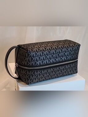 Michael Kors Black MK Logo Toiletry Bag
